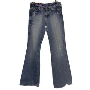 Vintage Y2K Vigoss Flare Stretch Medium Wash Lowrise Denim Jeans Women's Size 31